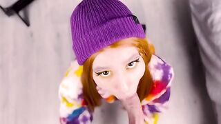 Redhead presented her ass to the guy after giving a blowjob