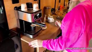 A sexy blonde had a special morning for you, Leah Meow style
