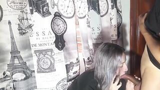An infidel woman cheats on her boyfriend with her stepbrother while talking to him on the phone