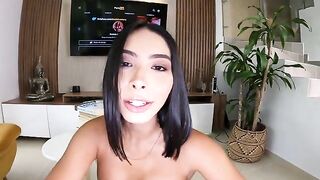 The girl asks the personal trainer to work out with her and more