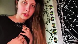 Russian step sister sucks dick while her GF plays computer