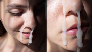 Hottie fucked on doggy and received a huge cumshot on her face