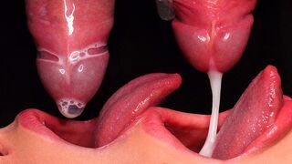 Best condom milking blowjob with intense ASMR action