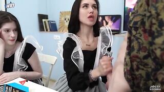 The labor teacher fucked two students right in class, an intense scene