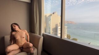 A girl is fucking in the hotel room, hoping her BF won’t find out