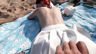 A couple has sex on the beach and gets caught, wild kebabs follow