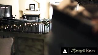 Rachael Cavalli, a busty MILF, gets turned on after catching her stepson masturbating