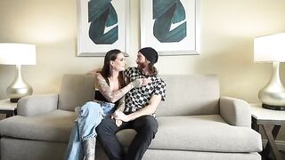 A boyfriend experiences his first double blowjob with two stunning ladies