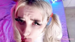 She was watching a movie when her stepbrother fucked her hard in the mouth and huge ass