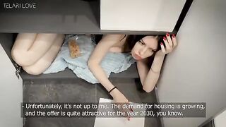 Lease extension for wardrobe turned into a creampie sex