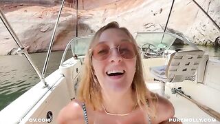 A couple enjoys naughty sex on a boat during their vacation, fueled by Molly Pills