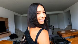 The girl received a private lesson from a seduced DJ, showcasing her fit body