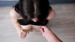 The cute girl has a tight ass, which the guy loves to explore
