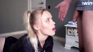 A stepmother saw her stepson’s cock and decided to suck it and fuck with him