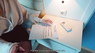 The stupid girl didn't read the lease and paid with her pussy