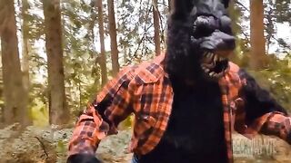 Date turned into a werewolf, brunette gets a pulsating creampie