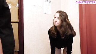 A beautiful girl was caught stealing chips, leading to an intense encounter