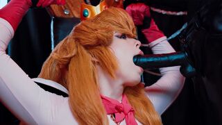 Bowser fucked Princess Peach with his huge black cock in a rough BDSM session