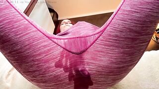 A beautiful, horny girl squirts and fucks in her ass