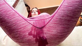 A beautiful, horny girl squirts and fucks in her ass