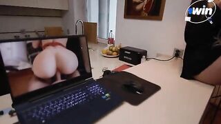 The cute slender girl gets her laptop fixed for sex. It’s a win-win!