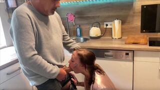 The old fart fucks the German amateur right in front of her wife