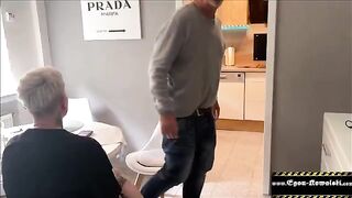 The old fart fucks the German amateur right in front of her wife