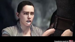Star Wars compilation with Rey and others in animated action
