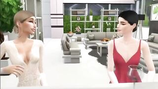 Hailey caught cheating on her boyfriend with Selena in Sims 4