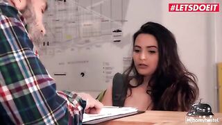 What are you doing? Give me that BBC! - Horny Hostel - Hot Brunette Action