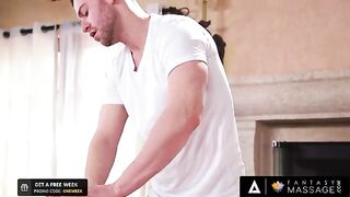 Elena Koshka secretly entertains her boyfriend's masseur with intimate acts