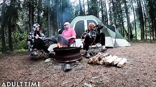 POV of two hot poly wives taking turns with me in the wild