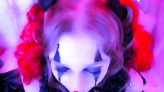 Kinky clown blowjob and facial with a twist of fear and desire