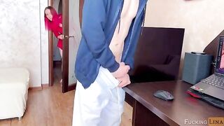 The cute girl forced her stepbrother to make cum shot in her mouth