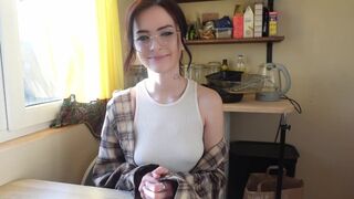A nerdy girl showed her real face and began to fuck with enthusiasm