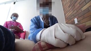 Two wild nurses examined my dick in a hospital setting. Wild nurses