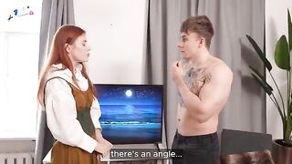 A man wants to check the size of a dress on a hot tailor, Luna Rishi
