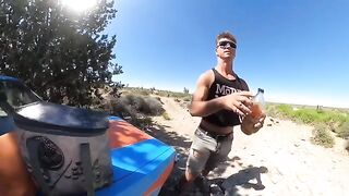 Babe gets fucked on the hood of the Volkswagen Rabbit