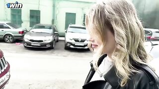 A blonde girl has sex with a stranger without condoms in a hotel room