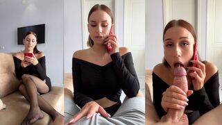 My boyfriend sent me to cheat, I told on the phone how I was fucked