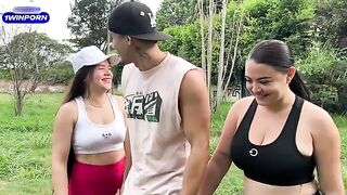 A stranger paid Ema Ribeiro and her girlfriend to fuck in the park
