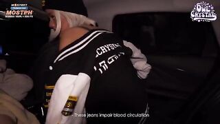 The girl was sad because of the failed starfall, so she had sex in the car