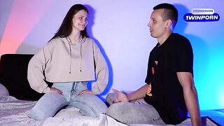 The host of the show is interviewing a well-known adult star on his channel