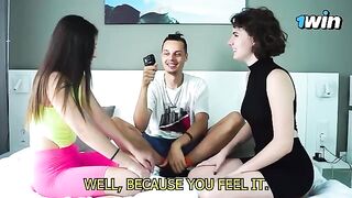 Lesbian couples participate in a sensual game with a twist