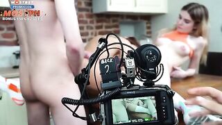 Behind the scenes of gentle threesome sex and Russian adult film making