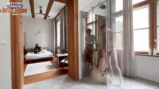 Our friends got intimate in the shower, we wanted to join too