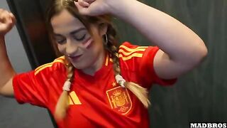 Hot Spanish supporter Marta gets fucked in the parking lot