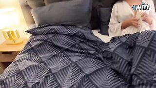 Stepson consoles his hot stepmom on a rainy night