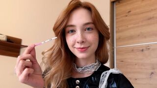 What to do if a maid gets pregnant after a creampie? Fucking her again!