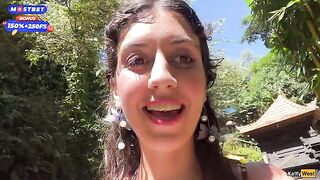 Brunette slut gets fucked in public waterfall toilet